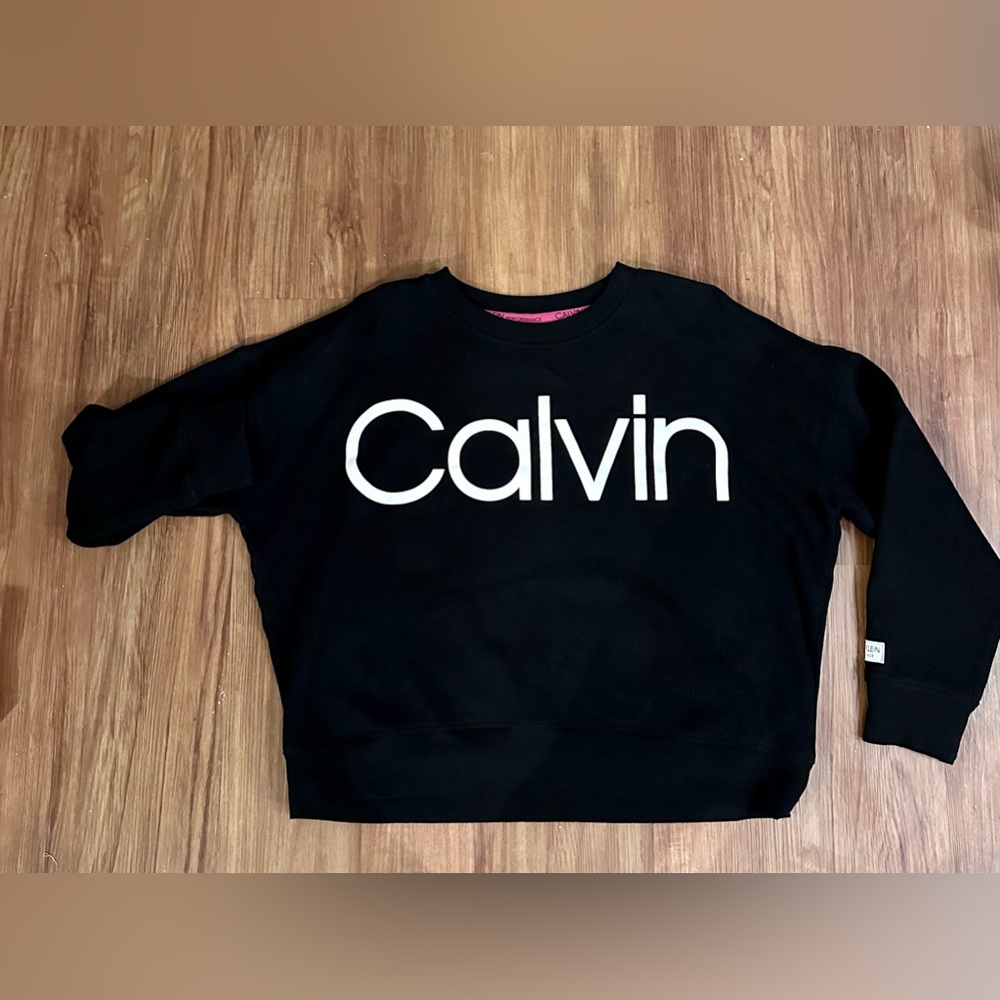 Calvin Klein Performance Womens Black Spellout Sweatshirt Size XL